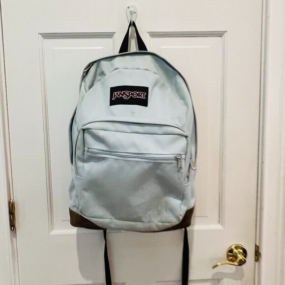 Vintage Jansport Backpack with Leather Suede Bottom - Picture 1 of 16